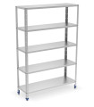Estantería desmontable en acero inoxidable 5 niveles fondo 40 cm