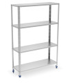 Estantería desmontable en acero inoxidable 4 niveles fondo 50 cm