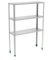 Estantería desmontable en acero inoxidable 3 niveles fondo 40 cm