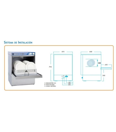 Lavavajillas Puerta Abatible Lavavajillas cesta 50x50 cm Adler NL 50 Adler NL50