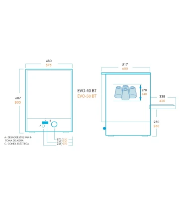 Lavavajillas Puerta Abatible Lavavajillas 50x50 electrónico Adler EVO-50 BT Adler EVO50 BT