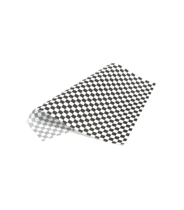 Papel Alimentario 1000 Uds Envoltorio Antigrasas 28x34 Cm cuadrados blanco y negro Comas 7674