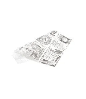 Papel Alimentario 1000 Uds Envoltorio Antigrasas 28x34 Cm dibujo periódico Comas 7676