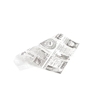 Papel Alimentario 1000 Uds Envoltorio Antigrasas 28x34 Cm dibujo periódico Comas 7676