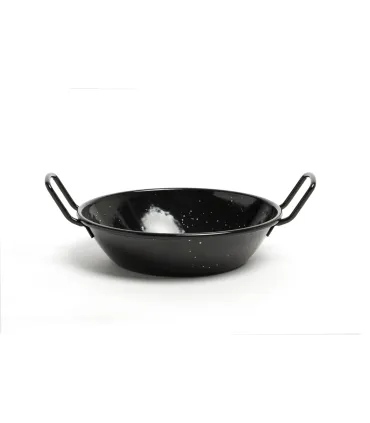 Sartenes Sartén honda de hierro esmaltado Ø14 Cm negra con 2 asas Peltre Comas 7826