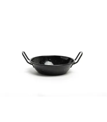 Sartenes Sartén honda de hierro esmaltado Ø16 Cm negra con 2 asas Peltre Comas 7827