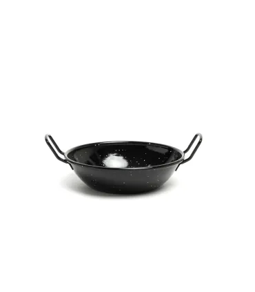 Sartenes Sartén honda de hierro esmaltado Ø18 Cm negra con 2 asas Peltre Comas 7828