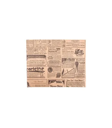 Papel Alimentario 1000 Uds Envoltorio Antigrasas 20x25 cm periódico color natural Comas 8809