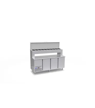 Mesas Frías Fondo 700mm Mesa refrigerada para ensaladas GN 1/1 con cubetas elevadas para ingredientes Oscar Zarzosa TGL Oscar...