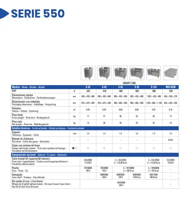 Soporte Maquinaria de Cocción Repagas Serie 550