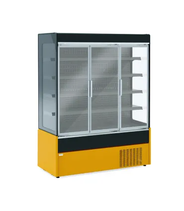 Vitrina refrigerada mural color rojo con puertas 153x70x199h cm
