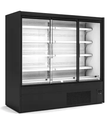 Vitrinas Murales Vitrina refrigerada mural color negro con puertas 1321x63.2x200h cm MRAPCH-130 Udi MRAPCH-130