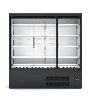 Vitrinas Murales Vitrina refrigerada mural color negro con puertas 1321x63.2x200h cm MRAPCH-130 Udi MRAPCH-130