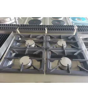 Cocina de 4 fuegos, horno a gas y barbacoa 1200x730mm