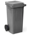 Contenedor de desperdicios con tapa y ruedas gris 120 lts. 545x475x925 mm.