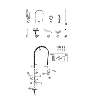 Grifos y Duchas Grifo ducha 2 aguas con caño Edenox GD2C S1 Edenox 19102872