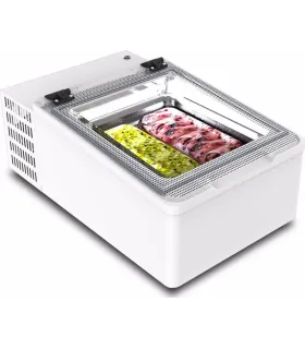 Vitrinas de Helados Vitrina de Sobremesa Mini para 2 cubetas de helado Mini Cream 2 Importación Minicream 2V W LED