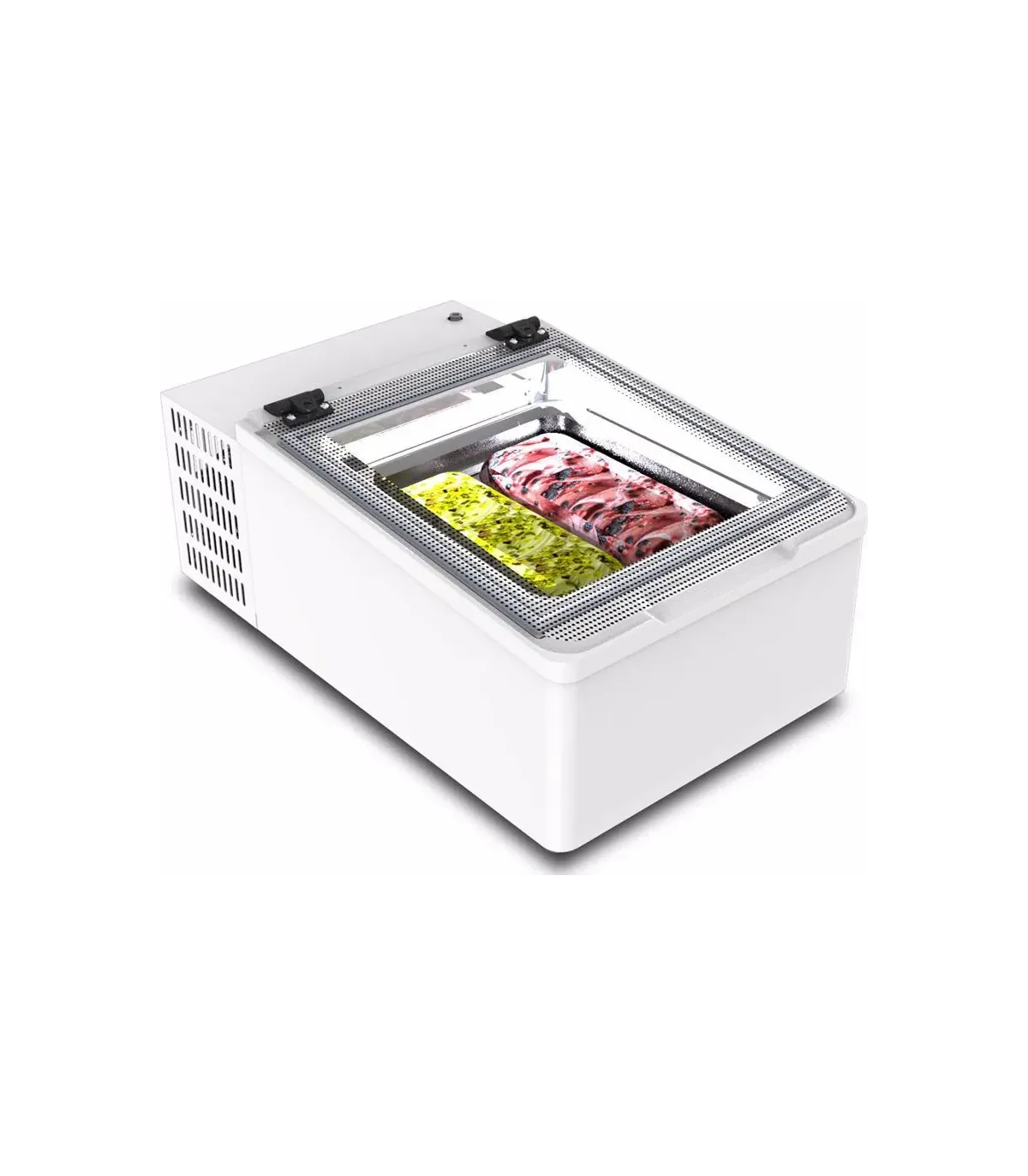Vitrinas de Helados Vitrina de Sobremesa Mini para 2 cubetas de helado Mini Cream 2 Mondial Framec Minicream 2V W LED