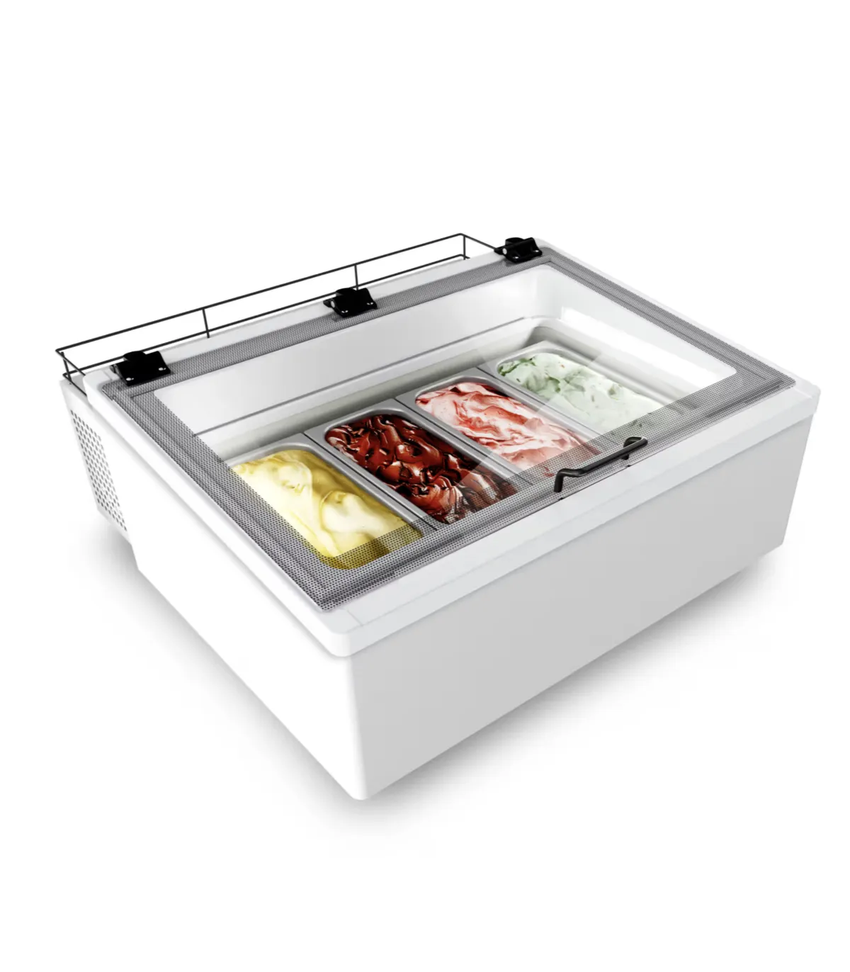Vitrinas de Helados Vitrina de Sobremesa Mini para 4 cubetas de helado Mini Cream 4 Mondial Framec Minicream 4V W LED