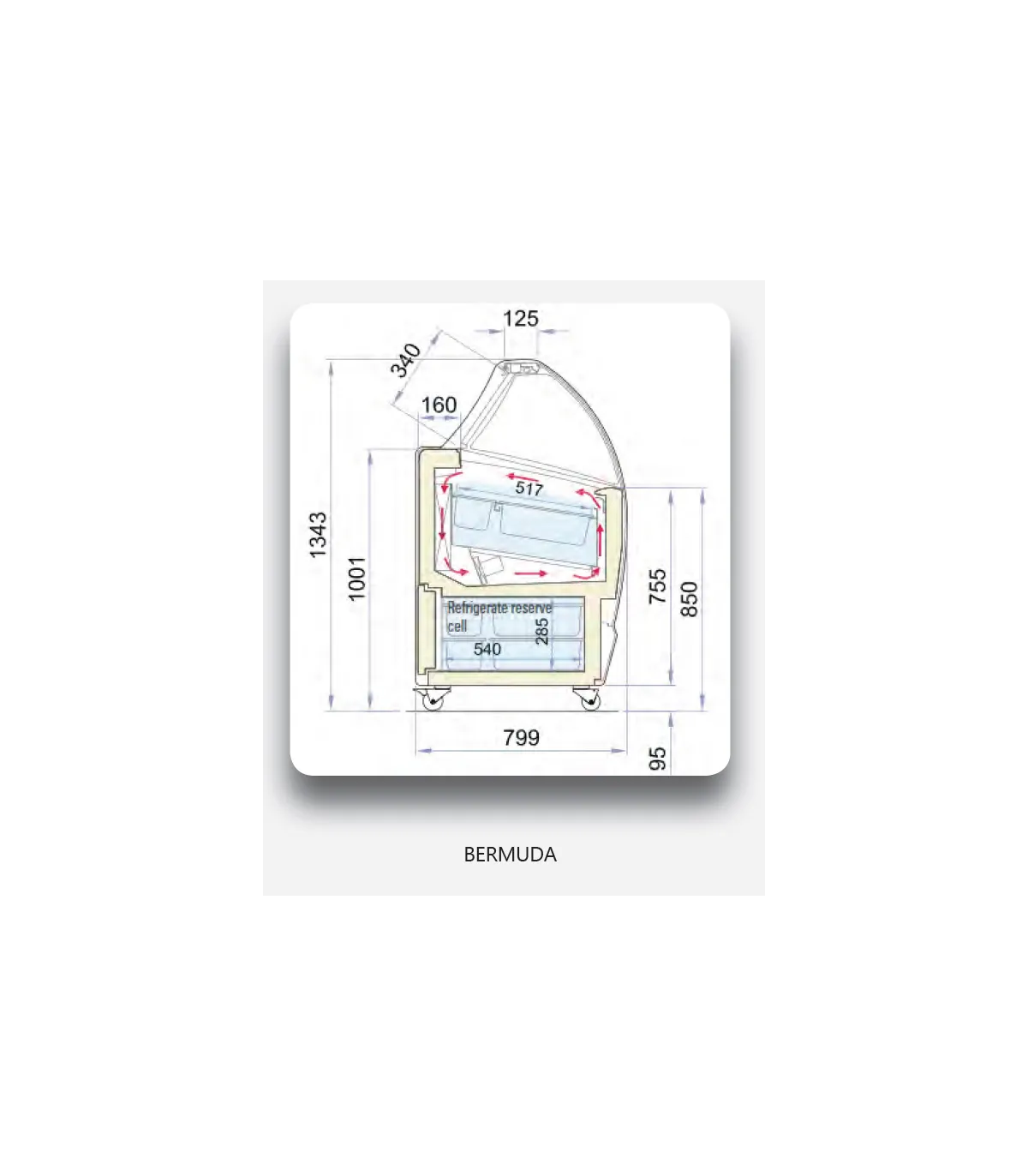 Vitrinas de Helados Vitrina para 13 cubetas de helados 1670x800x1343h mm Bermuda RV13 ISA Italy BERMUDA RV13