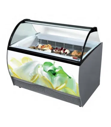 Vitrinas de Helados Vitrina de Helados Cristal Curvo para 10+10 cubetas de 5l Brava 10 ISA Italy Brava 10