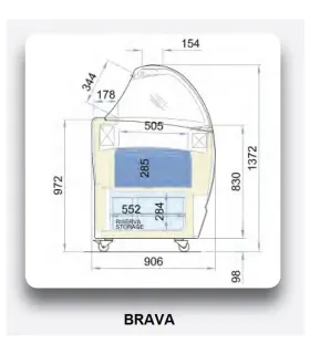 Vitrinas de Helados Vitrina de Helados Cristal Curvo para 10+10 cubetas de 5l Brava 10 ISA Italy Brava 10