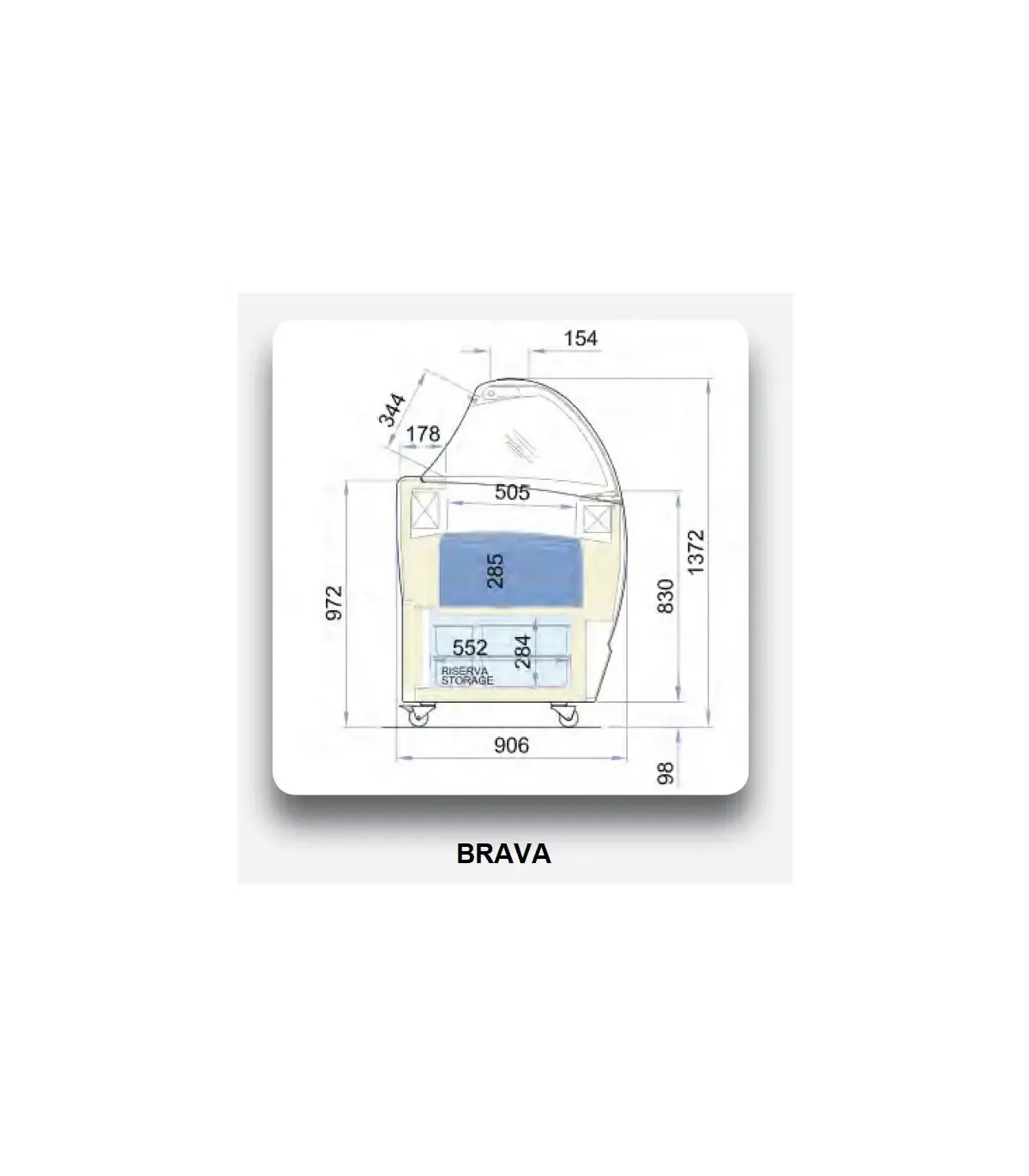 Vitrinas de Helados Vitrina de Helados Cristal Curvo para 10+10 cubetas de 5l Brava 10 ISA Italy Brava 10