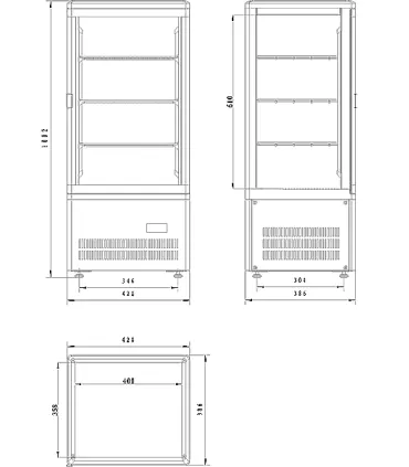 Vitrinas Verticales Vitrina expositora de sobremesa 4 caras Edenox VIVES-9 Edenox 19072959