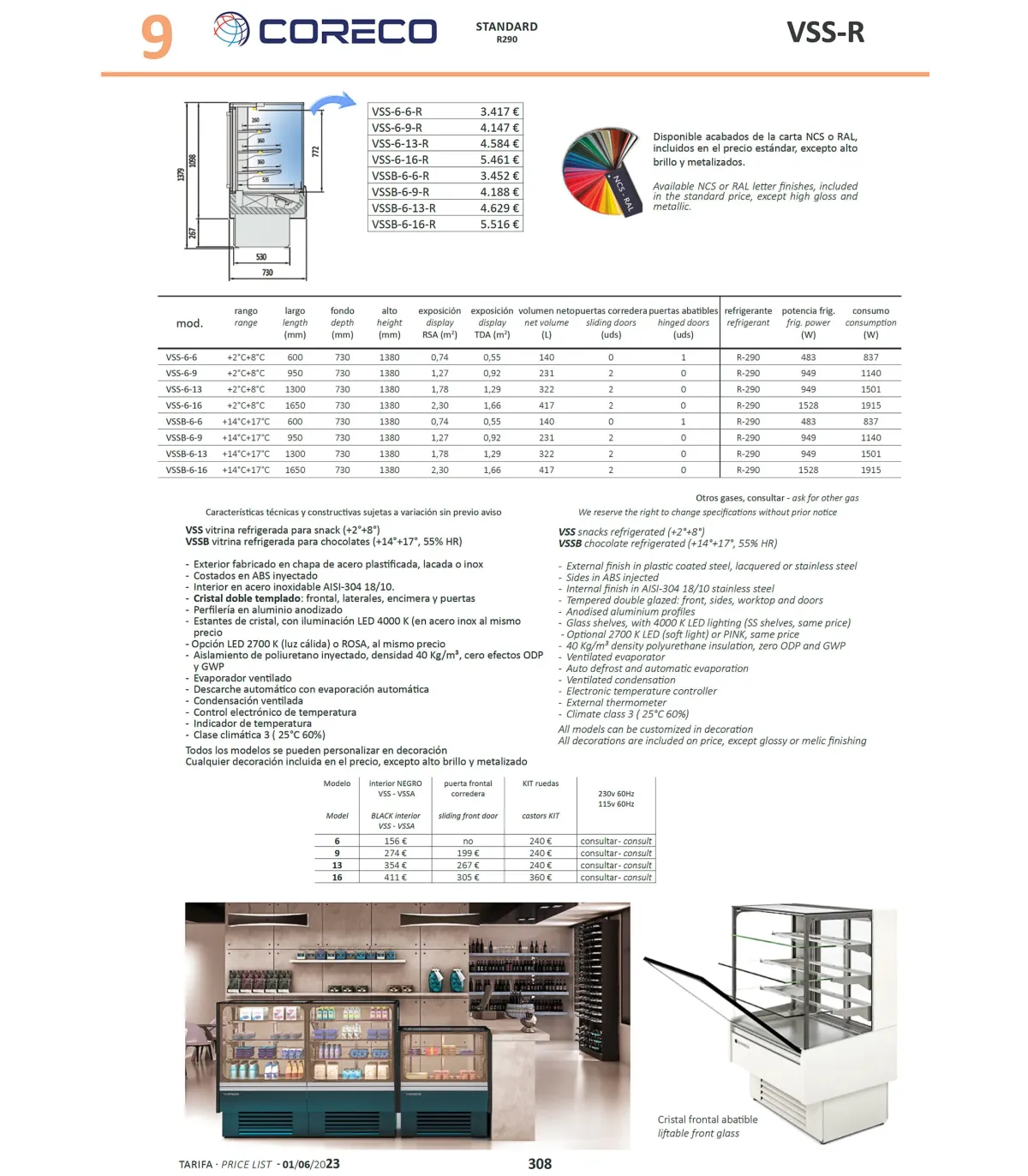 Vitrinas Mostrador Vitrina Expositora Refrigerada 3 estantes Coreco 1650x710x1380h mm VSS-6-16-RG Coreco VSS-6-16-RG