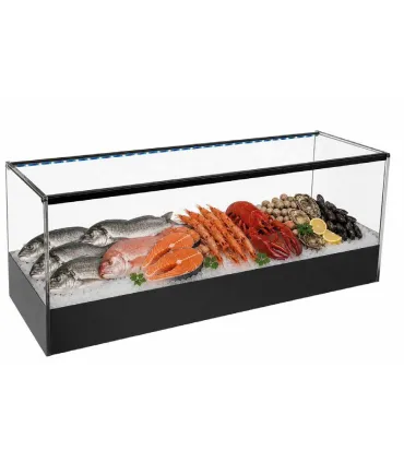 Vitrinas de Pescado Vitrina neutra para pescado y marisco sobre hielo EX-MAR SX Vitrinas Gómez
