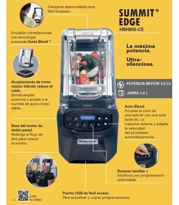 Batidoras de Vaso Batidora Licuadora silenciosa 3.5 CV Summit Edge de Hamilton Beach Hamilton Beach HBH855-CE