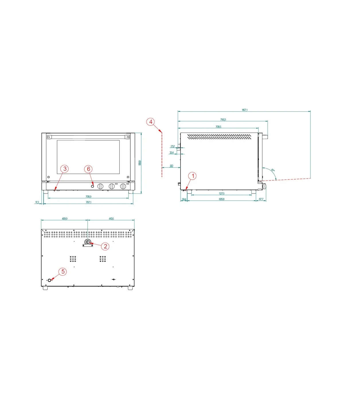 Hornos Eléctricos Horno eléctrico con grill y humedad 4 x 60x40 ó 4 GN 1/1 FM RX-604 Plus HG FM