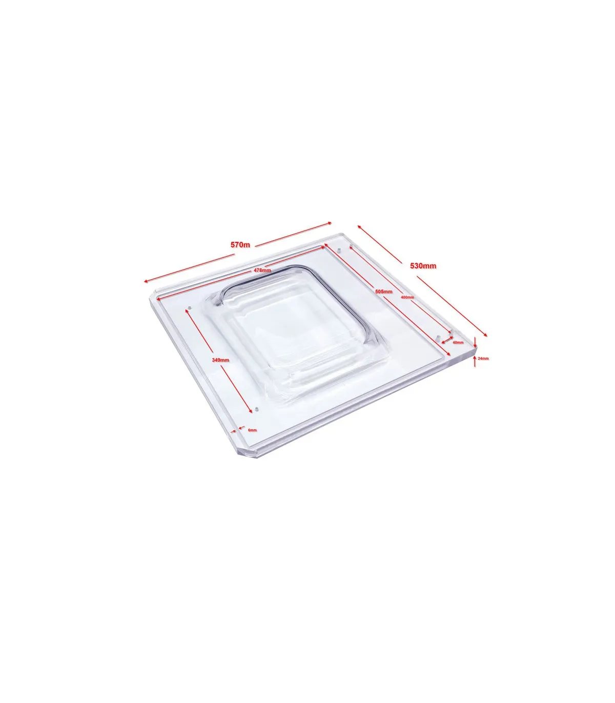 Recambios Envasadoras Tapa Campana metacrilato envasadora DZ-450 versión 2  REP0012000