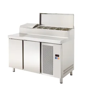 Mesa refrigerada 2 Puertas Preparación con vitrina 7 GN 1/3 con