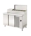 Mesa refrigerada 2 Puertas Preparación con vitrina 7 GN 1/3 con tapa MRP-135E
