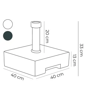 Base de Cemento con Carcasa de Resina de 40 kgs para Mástiles