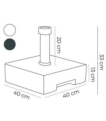 Base de Cemento con Carcasa de Resina de 40 kgs para Mástiles