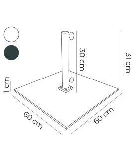 Base de Parasol Pintada de 20 kgs Tubo de 40 mm de diámetro