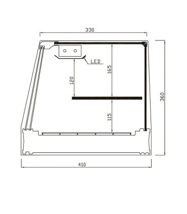 Vitrinas de Sushi Vitrina refrigerada Sushi de 2 pisos cuba plana 1216mm largo SHS-120i Vitrinas Gómez SHS-120iE