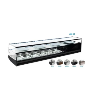 Vitrina refrigerada recta 2 pisos con 4 bandejas GN 1/3 ABF-4R