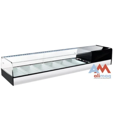 Vitrinas de Tapas Vitrina refrigerada con 6 bandejas GN 1/3 de melamina MB-6 Vitrinas Gómez MB-6