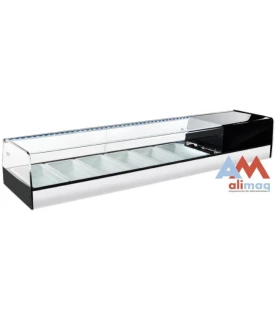 Vitrina refrigerada con 8 bandejas GN 1/3 de melamina MB-8