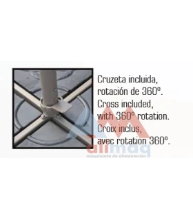 Parasol aluminio 3x3 m Mástil Lateral Plus ref. 879 Acrílico 220 gr