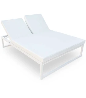 Cama Reclinable Aluminio Blanco 150x200x41cms con Colchón Naútico B...