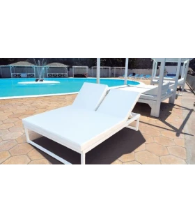 Cama Reclinable Aluminio Blanco 150x200x41cms con Colchón Naútico C...