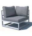 Sillón Rinconero de 1 Plaza en Aluminio y cojines en Poliéster Gris