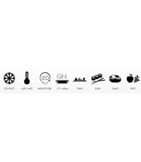 Vitrina Refrigerada de Sushi cuba plana 1680mm Sayl Shark SK8SP