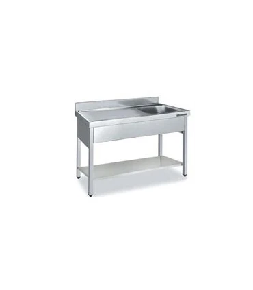 Fregaderos fondo 550mm Fregadero 1400x600 1 cuba y doble escurridor y estante Distform FBE6140 Distform