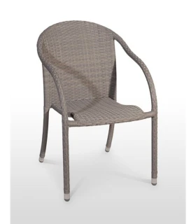 Silla con Brazos de aluminio y rattan Nerja