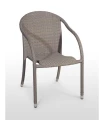 Silla con Brazos de aluminio y rattan Nerja